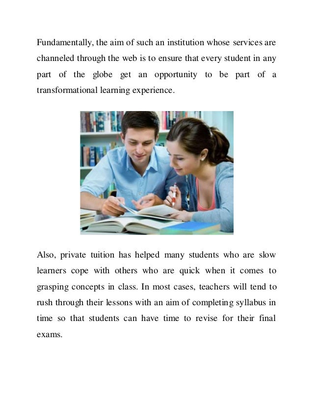 advantages private tuition - essay
